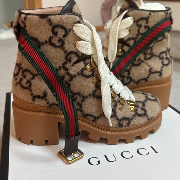 Gucci GG ankle boots 4 size wool covered - Picture 1 of 10